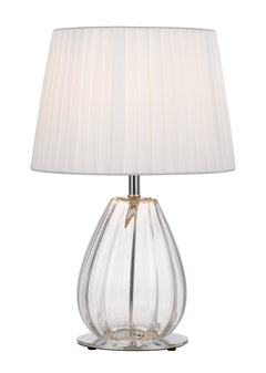 TFS TABLE LAMP 25wE27max D:290 H:450 Inline Switch CHROME/CLEAR/IVORY