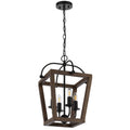 TFS 4 PENDANT 4x25wE14 L370 W370 H510 CHAIN 2M BLACK MATT / TIMBER