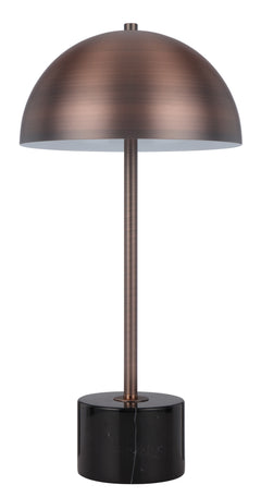 TFS TABLE LAMP 2x25wE27max D:250 H:500 inline switch BLACK MARBLE/BRONZE