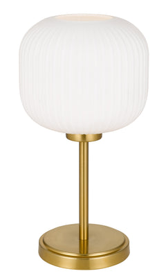 TFS TABLE LAMP 25wE27max D:205 H:390 ANTIQUE GOLD/OPAL MATT