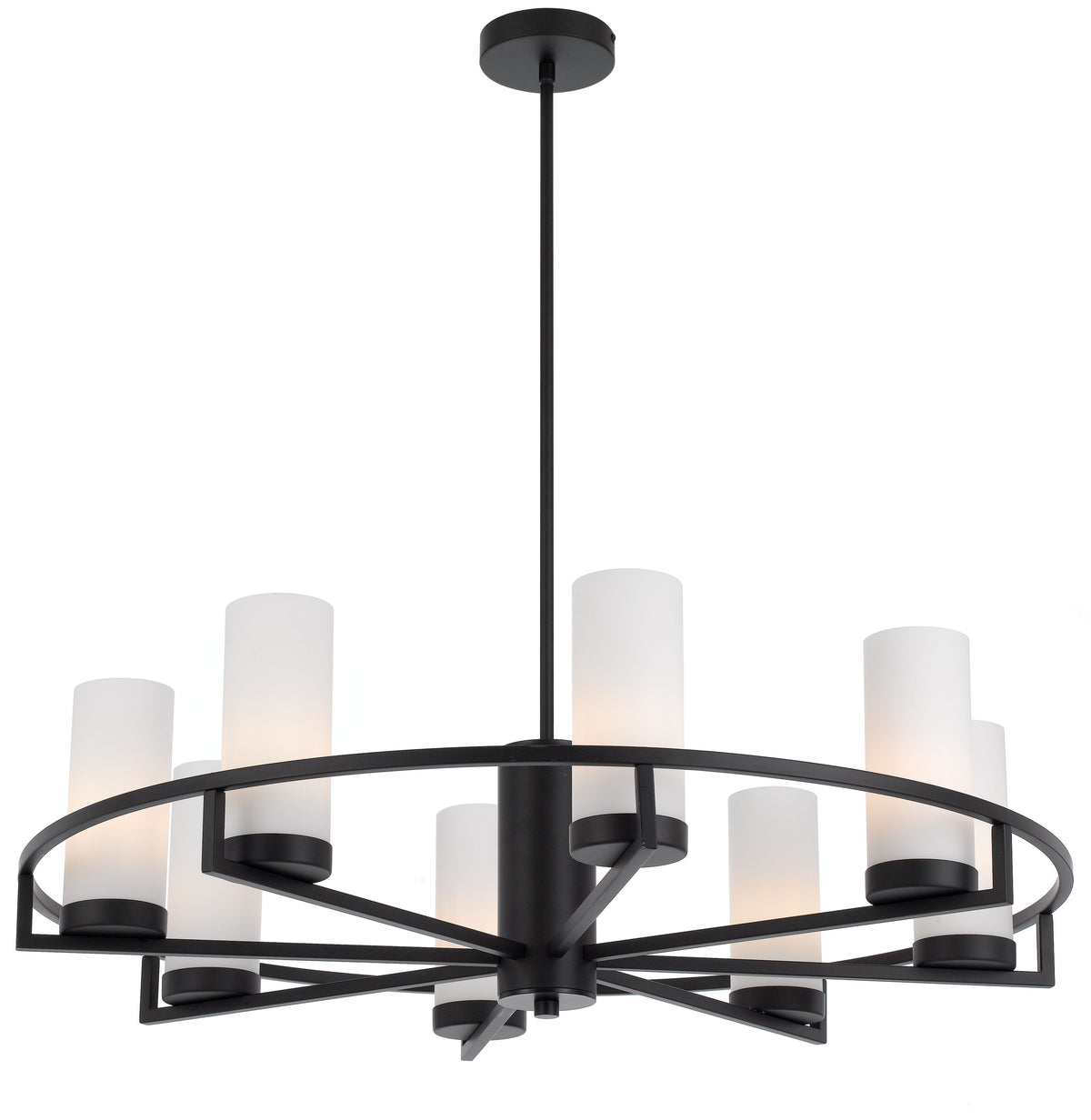 TFS 8LTS PENDANT 8x25wE14max D850 H242 GLASS:80 BLACK / OPAL MATT ROD:1.5m