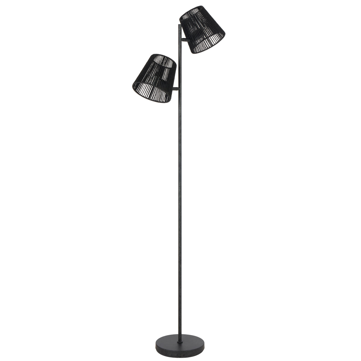 Potenza TFS FLOOR LAMP 2x25wE27max L480 W230 H1550 foot swt GUN METAL / BLACK STRING