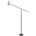 TFS FLOOR LAMP 25wE27max L1000 W250 H2350 FOOT SWT BLACK / BRASS