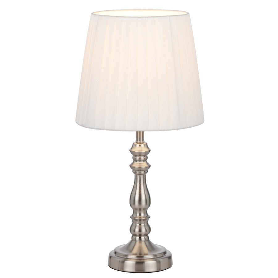 Santander TFS TABLE LAMP 25wE27max D200 H390 INLINE NICKEL/IVORY SOFT PLATED