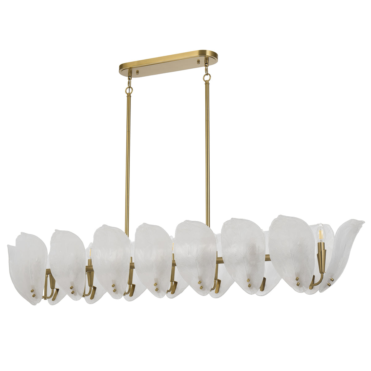 TFS 16LT RECTANGLE PENDANT 16x25wE14max L:1500 H:300 W300 BRASS / 16pcs FROST GLASS