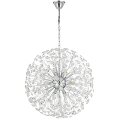 TFS 12LT PENDANT 12x6wG9max D:600 CHAIN 2M CRYSTAL H: 240 CHROME / CLEAR