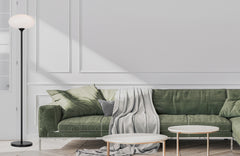 TFS FLOOR LAMP 25wE27max D:300 H:1600 Foot Switch BLACK MATT/OPAL MATT