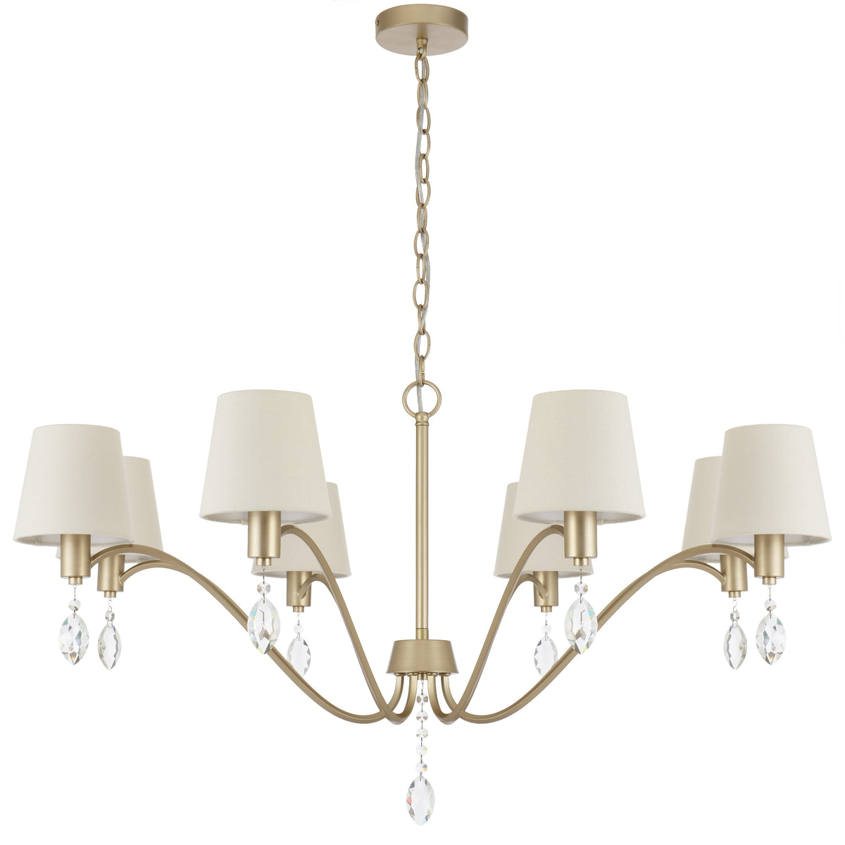 TFS 8 LT PENDANT 8x25wE14 D1000 H540 2M CHAIN ANT SILVER/CREAM/CRYSTAL