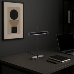 TFS TABLE LAMP 8wLED L250 H80 H400 3000K 3STEPTOUCH SWTCH DIM GUN METAL / SMOKE