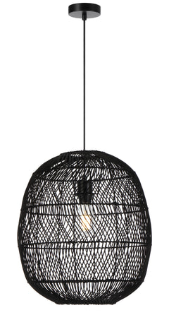 TFS 40 PENDANT 25wE27max D400 H430 cab1.5m BLACK RATTAN