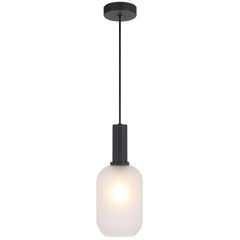 TFS 13CM PENDANT 25wE27max D140 H315 cab 2m BLACK / FROST GLASS