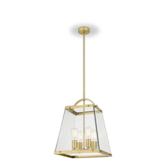 Helsinki TFS 4 LIGHT SOLID BRASS PENDANT 4x25wE27max L:350H:450 BRASS / CLEAR