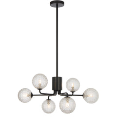 TFS 6LT PENDANT 6x6wG9max KIT D650 H295 ROD:2*600+1*300 BLACK/ CLEAR PRISM PATTERN