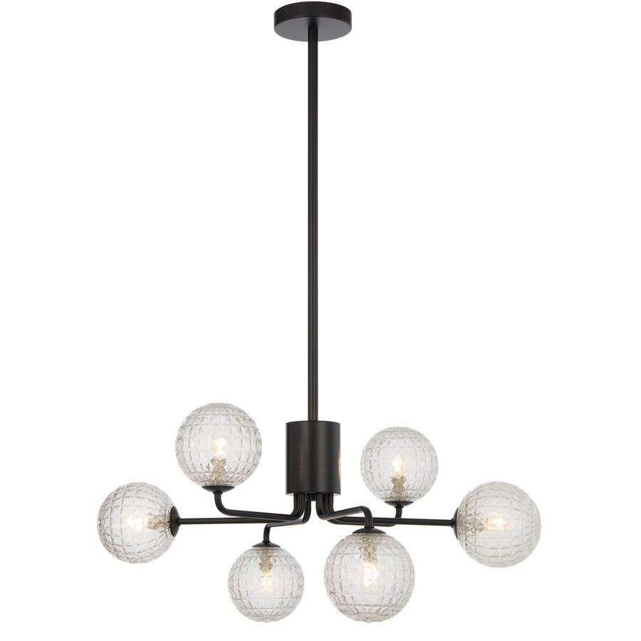 TFS 6LT PENDANT 6x6wG9max KIT D650 H295 ROD:2*600+1*300 BLACK/ CLEAR PRISM PATTERN