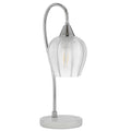 TFS TABLE LAMP 25wE27max L210 W160 H450 line swt WH MARBLE/CHROME/CLEAR