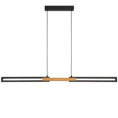 TFS 120CM LED PENDANT 28wLED 1600Lm cab.2M 3CCT WALL SWT BLACK / OAK WOOD