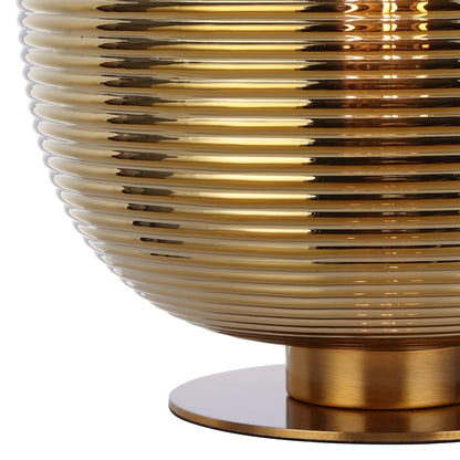 Tarragona Table Lamp – Antique Gold Base with Gold Glass Shade