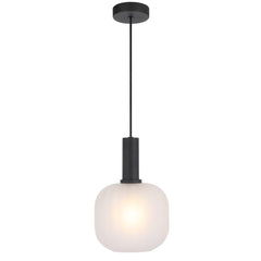 TFS 20CM PENDANT 25wE27max D200 H290 cab 2m BLACK / FROST GLASS