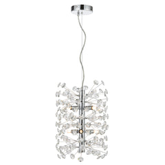 TFS 6LT VERTICAL PENDANT 6x6wG9max D300 H350 CAB.2M CRYS H130 CHROME / CLEAR