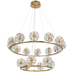 TFS 18LT PENDANT 6+12x3wLED D:900+500 1990Lm 3000K WIRE:2M NON DIM/ANT GOLD