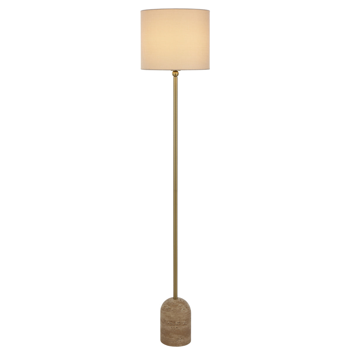 Segovia TFS FLOOR LAMP 25wE27max D:300 H:1550 FOOT SWT BEIGE TRAVERTINE/ANT GOLD/CREAM