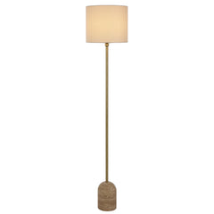 Segovia TFS FLOOR LAMP 25wE27max D:300 H:1550 FOOT SWT BEIGE TRAVERTINE/ANT GOLD/CREAM