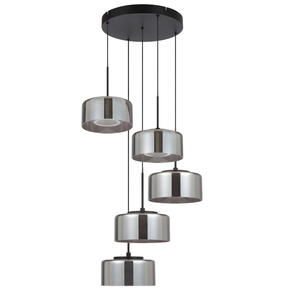 TFS 5LT PENDANT 40w 3CCT 3000k-5000k D:440 H:70 2750Lm NON-DIM cab.3M BLACK SANDY