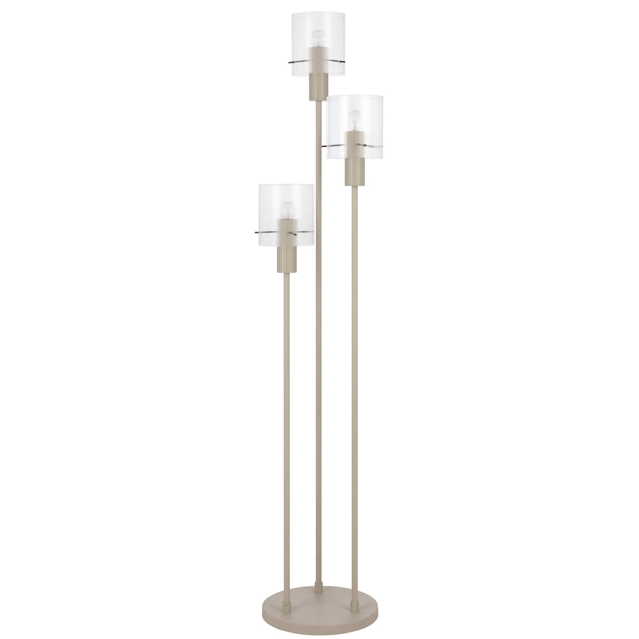 TFS FLOOR LAMP 3x25wE27max L:330 W:320 H:1560 foot swt GREY / CLEAR