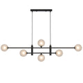 Vicenza TFS 6LT PENDANT 6x6wG9max KIT L1300 W120 H355 CAB2m BLACK / FROST TEAR PATTERN