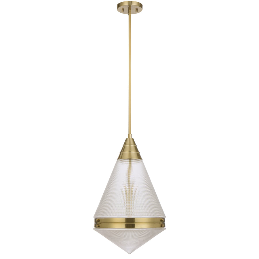 TFS 1LT PENDANT 25wE27max D:350 H:560 ROD 1.5m ANT GOLD/ CLEAR