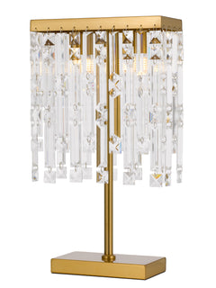 TFS 2 LIGHTS TABLE LAMP 2 x 28wG9max L:250 H:470 ANTI GOLD/CLEAR Inline Switch