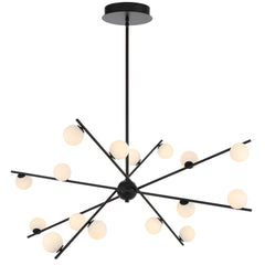 TFS 16 LT PENDANT 16x3wLED D970 H360 TRIAC-DIM ROD 2*600+ 1*300 BLACK / OPAL MATT