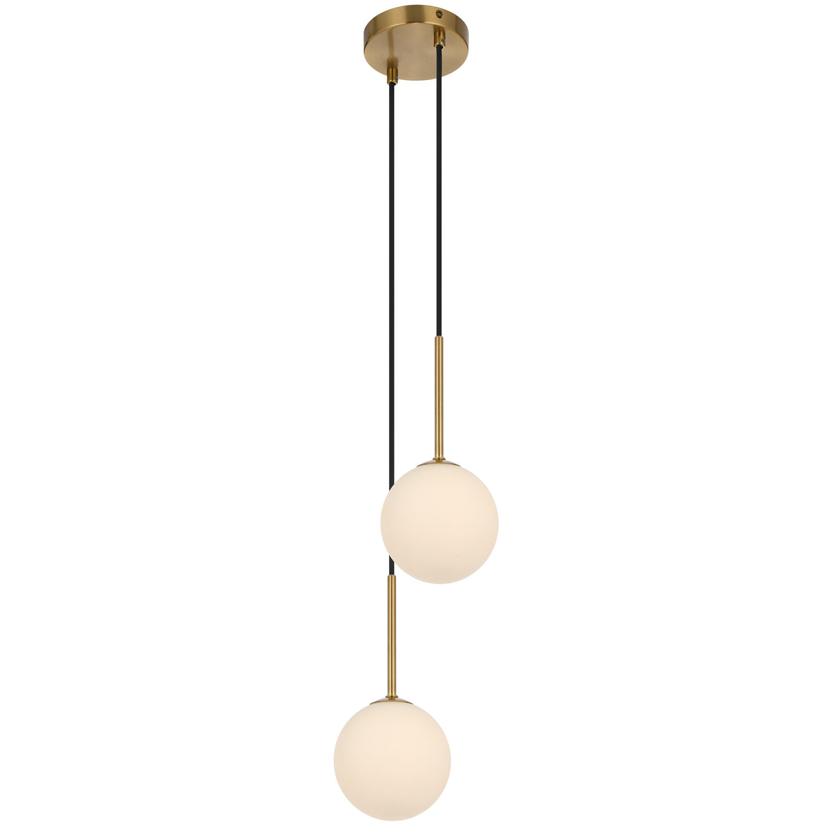 TFS 2LT PENDANT KIT 2x6wG9max L210 W120 H250 TEX2m ANT GOLD/ OPAL MATT