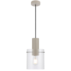 TFS 18CM PENDANT 25wE27max D180 H315 cab 2m GREY / CLEAR