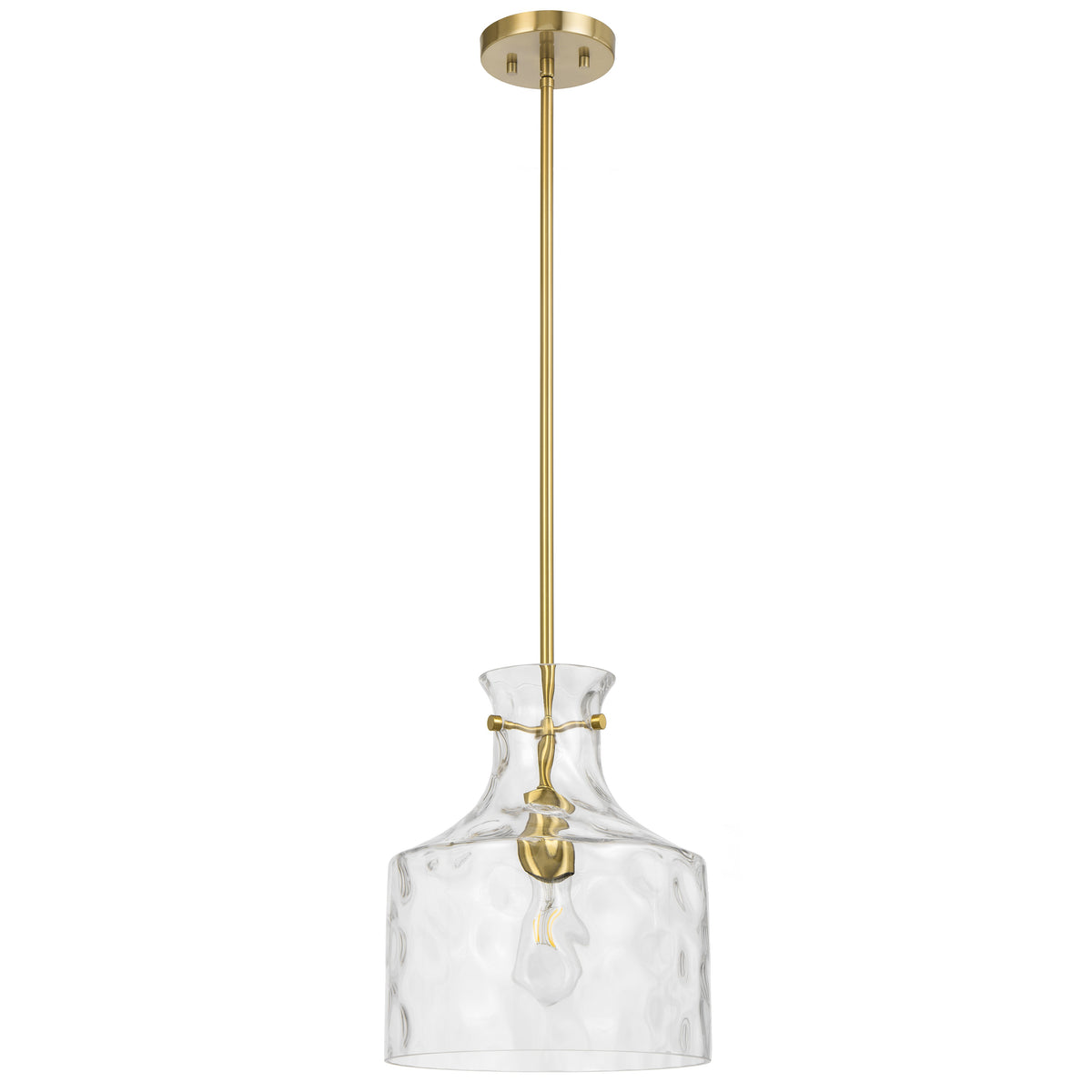 Altolux TFS 1LT PENDANT 25wE27max D:280 H:330 ROD 1.5m ANT GOLD / CLEAR WATER STREAK