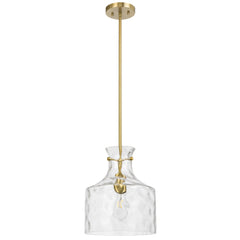 Altolux TFS 1LT PENDANT 25wE27max D:280 H:330 ROD 1.5m ANT GOLD / CLEAR WATER STREAK