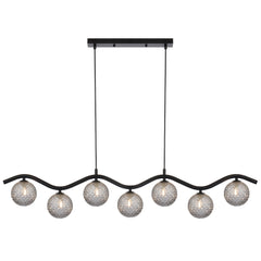 Altoline TFS 7LT PENDANT 7x6wG9max KIT L1150 W120 H200 CAB2m BLACK / SMOKE TEAR PATTERN