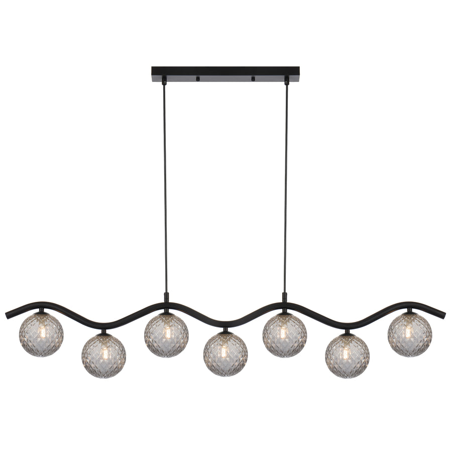 Altoline TFS 7LT PENDANT 7x6wG9max KIT L1150 W120 H200 CAB2m BLACK / SMOKE TEAR PATTERN
