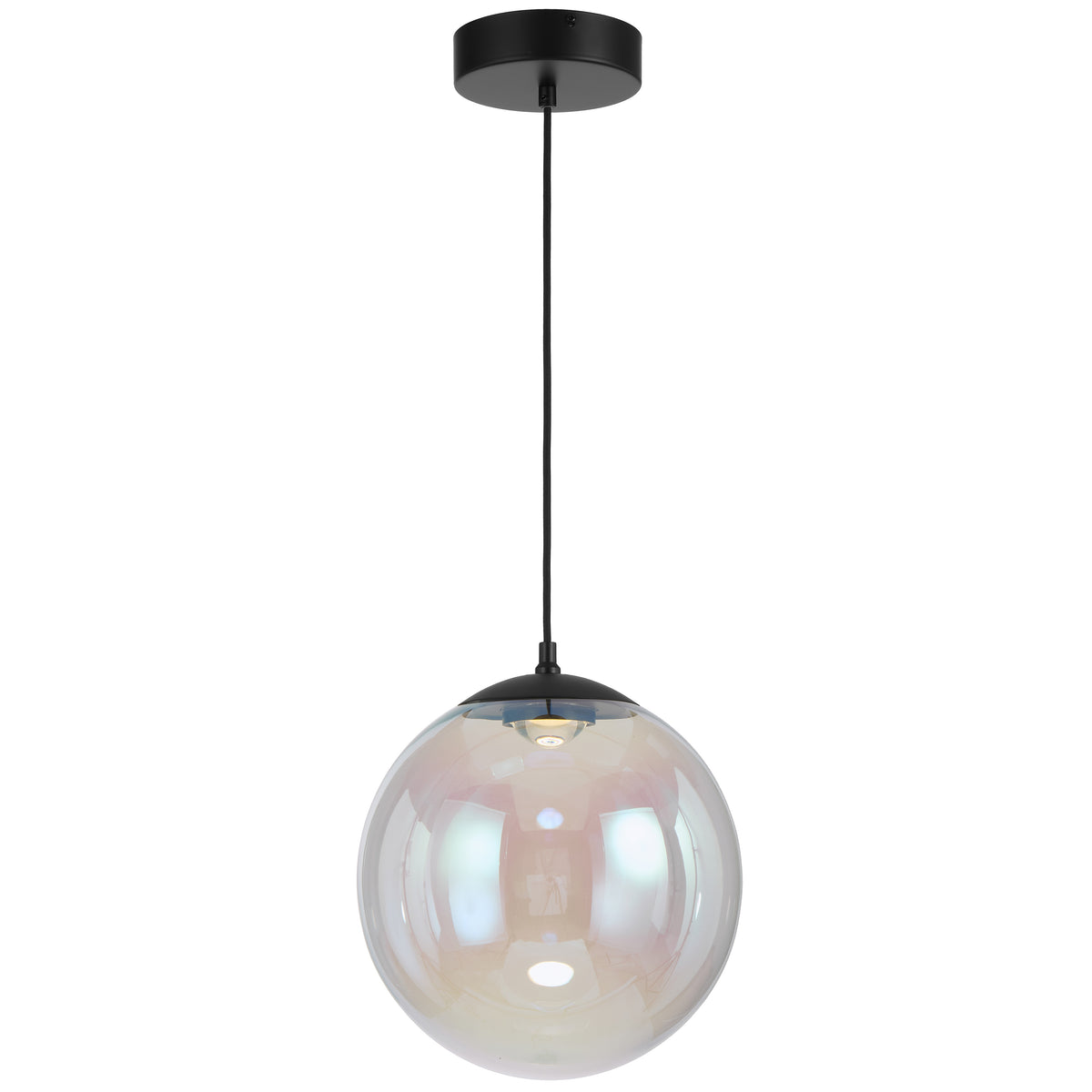 TFS 30 PENDANT 12wLED 3000K DIM 580Lm D300 H335 cab 2m BLACK MATT/ RAINBOW