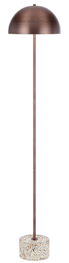 TFS FLOOR LAMP 2x25wE27max D:300 H:1500 cable2.0 foot swt WHITE TERRAZZO/BRONZE