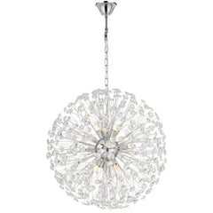 TFS 12LT PENDANT 12x6wG9max D:600 CHAIN 2M CRYSTAL H: 240 CHROME / CLEAR