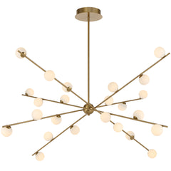 TFS 24 LT PENDANT 24x3wLED W1370 H495 TRIAC-DIM ROD 2*600 +1*300 ANT GOLD / OPAL MATT