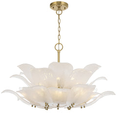 TFS 12LT PENDANT 12x25wE14max D:770 H:500 BRASS / 24pcs FROST GLASS