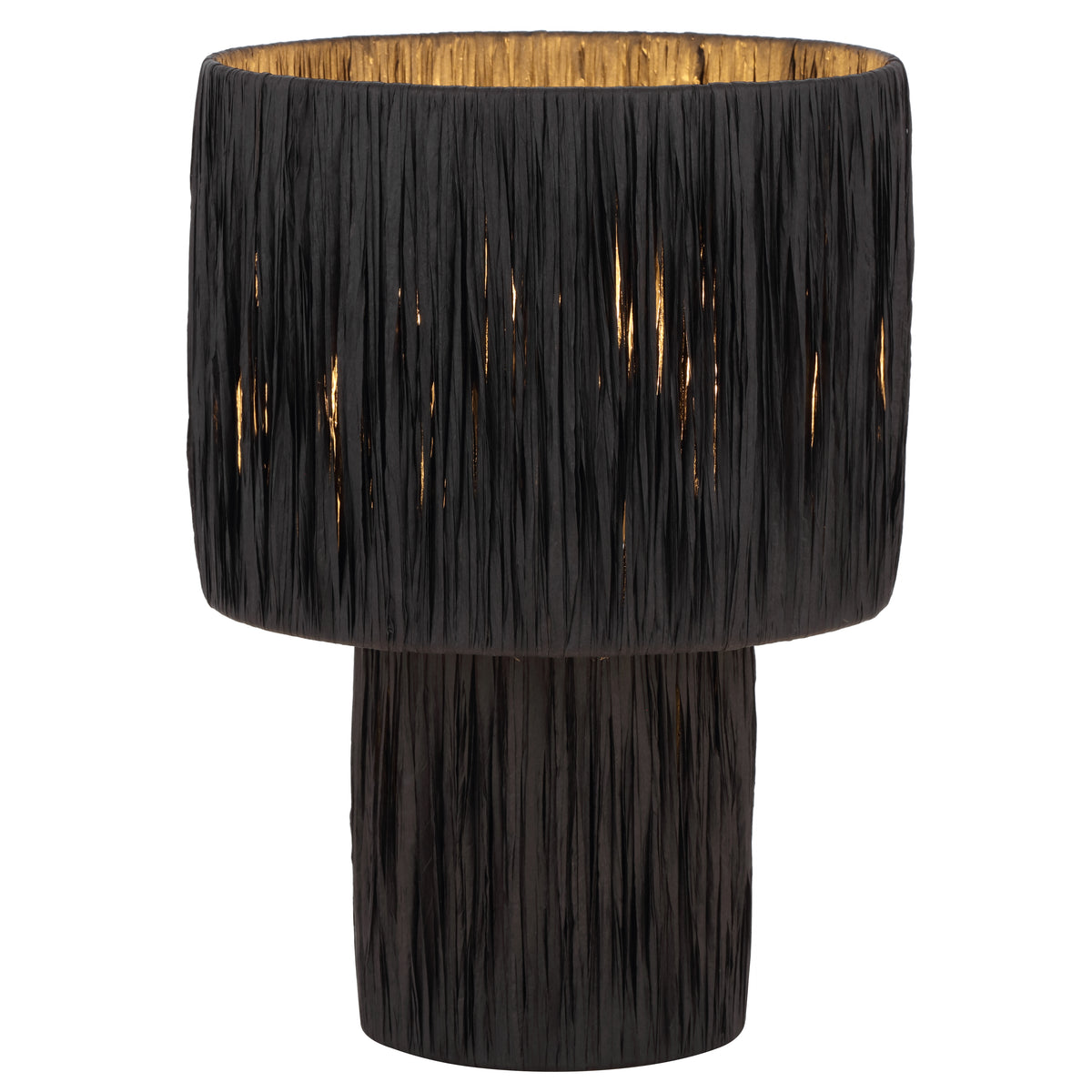 TFS SMALL TABLE LAMP 25wE27max D230 H330 INLINE SWT BLACK RAFFIA