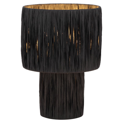 TFS SMALL TABLE LAMP 25wE27max D230 H330 INLINE SWT BLACK RAFFIA