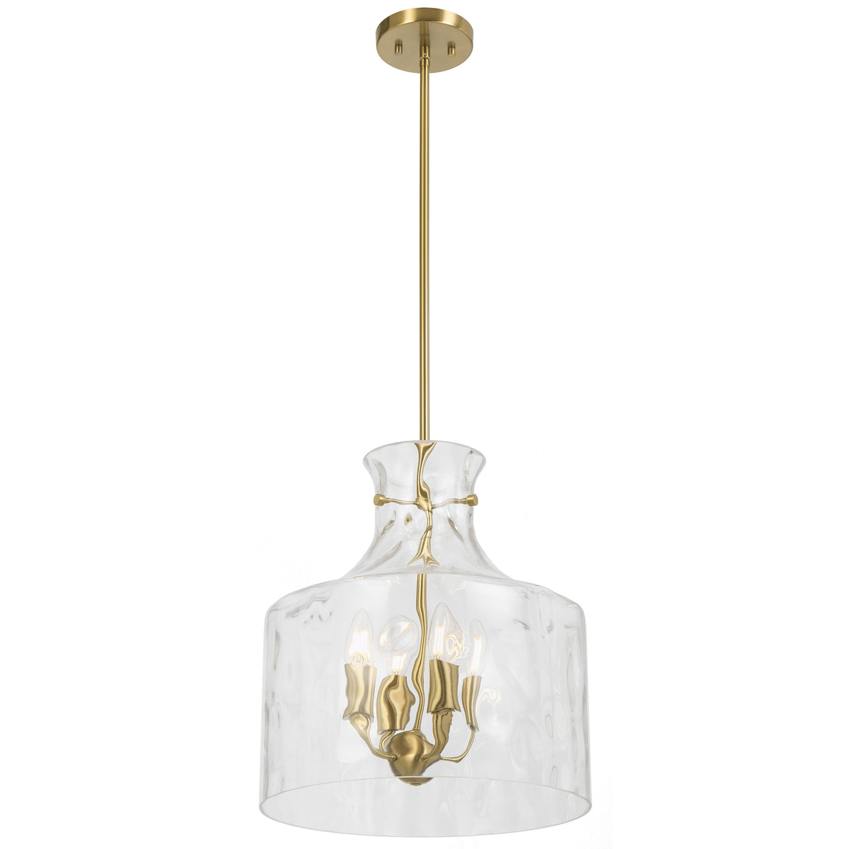 Altoville TFS 4LT PENDANT 4x25wE14max D:380 H:420 ROD 1.5m ANT GOLD / CLEAR WATER STREAK