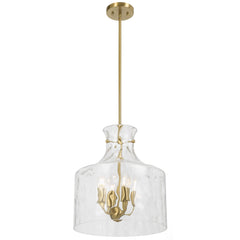 Altoville TFS 4LT PENDANT 4x25wE14max D:380 H:420 ROD 1.5m ANT GOLD / CLEAR WATER STREAK