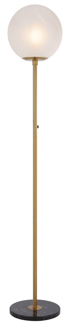 TFS FLOOR LAMP 25wE27max D:300 H:1650 BUTTON SWITCH BLCK MARBLE/ANT GOLD/ALABASTRO