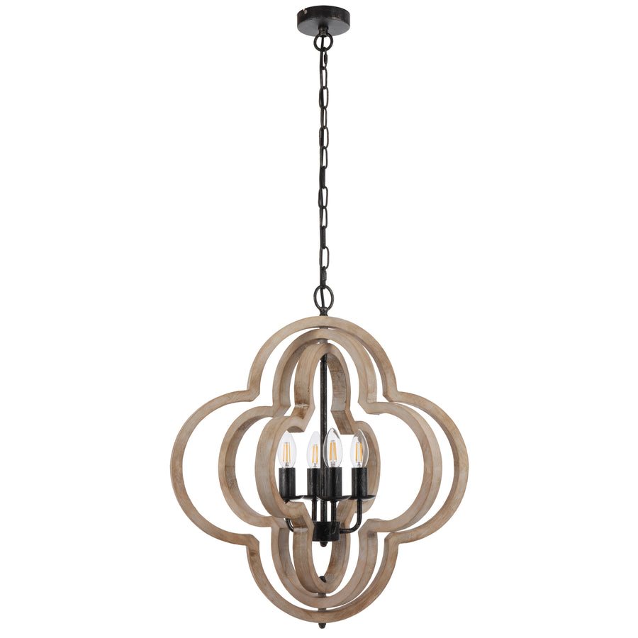Haven TFS 4LT PENDANT 4x25wE14max L550 Wxx0 H620 Chain 2M BLACK / MERANTI