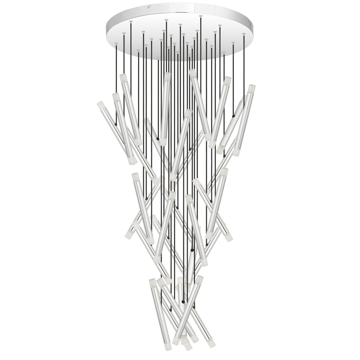 TFS PENDANT 60*1.5wLED canopy D:600 PVC 3M 3000K IP20 NON-DIM CHROME